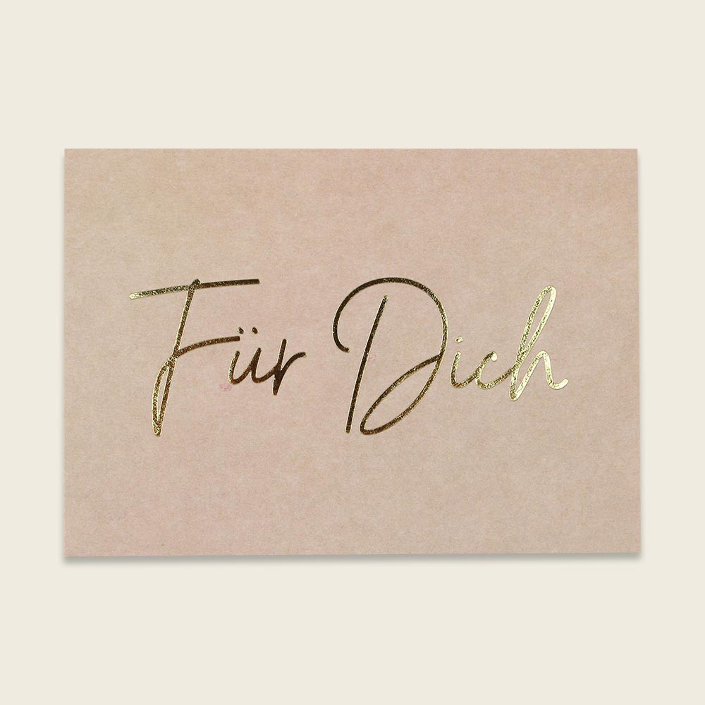 Postkarte rose mit Goldprägung „Für Dich" von Ava & Yves