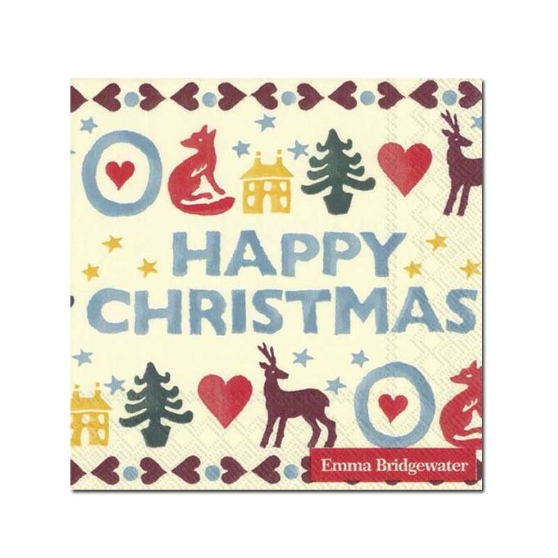 Emme Bridgewater Papierservietten MeRRY CHRISTMAS   , 25 x 25 cm, Cocktailservietten von IHR    