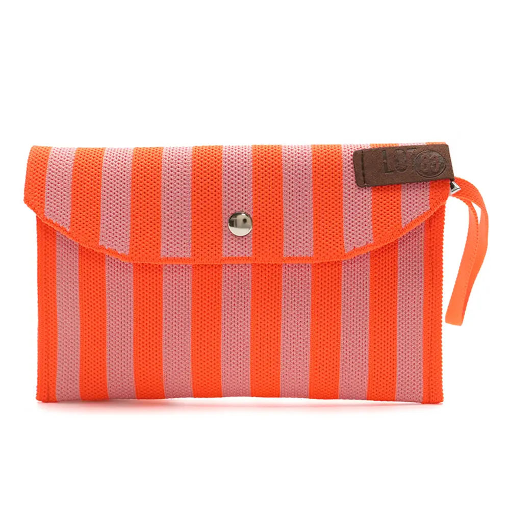 LOT83 Geldbörse AMBER 43, Streifen Neon Orange, Portemonnaie 