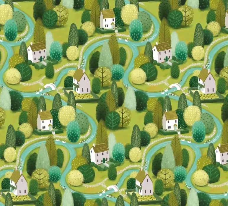 Geschenkpapier Emerald Isle, ca. 50 x 70 cm