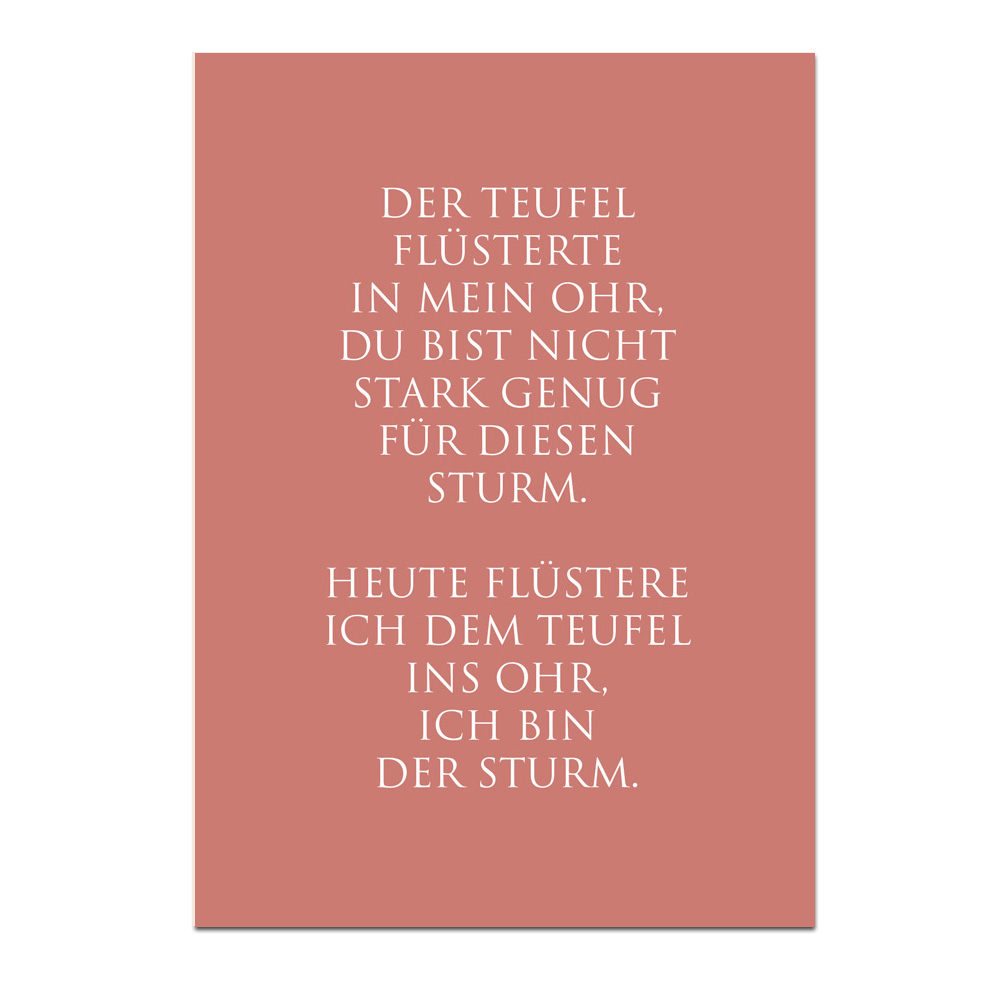 Wunderwort Postkarte "Ich bin der Sturm…"