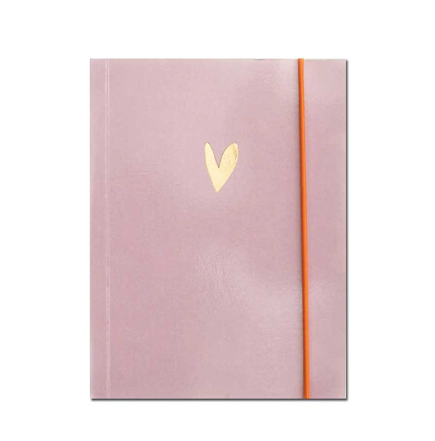 Caroline Gardner Notizbuch A6, Pink Heart Small Soft Cover Notebook, Notizbuch