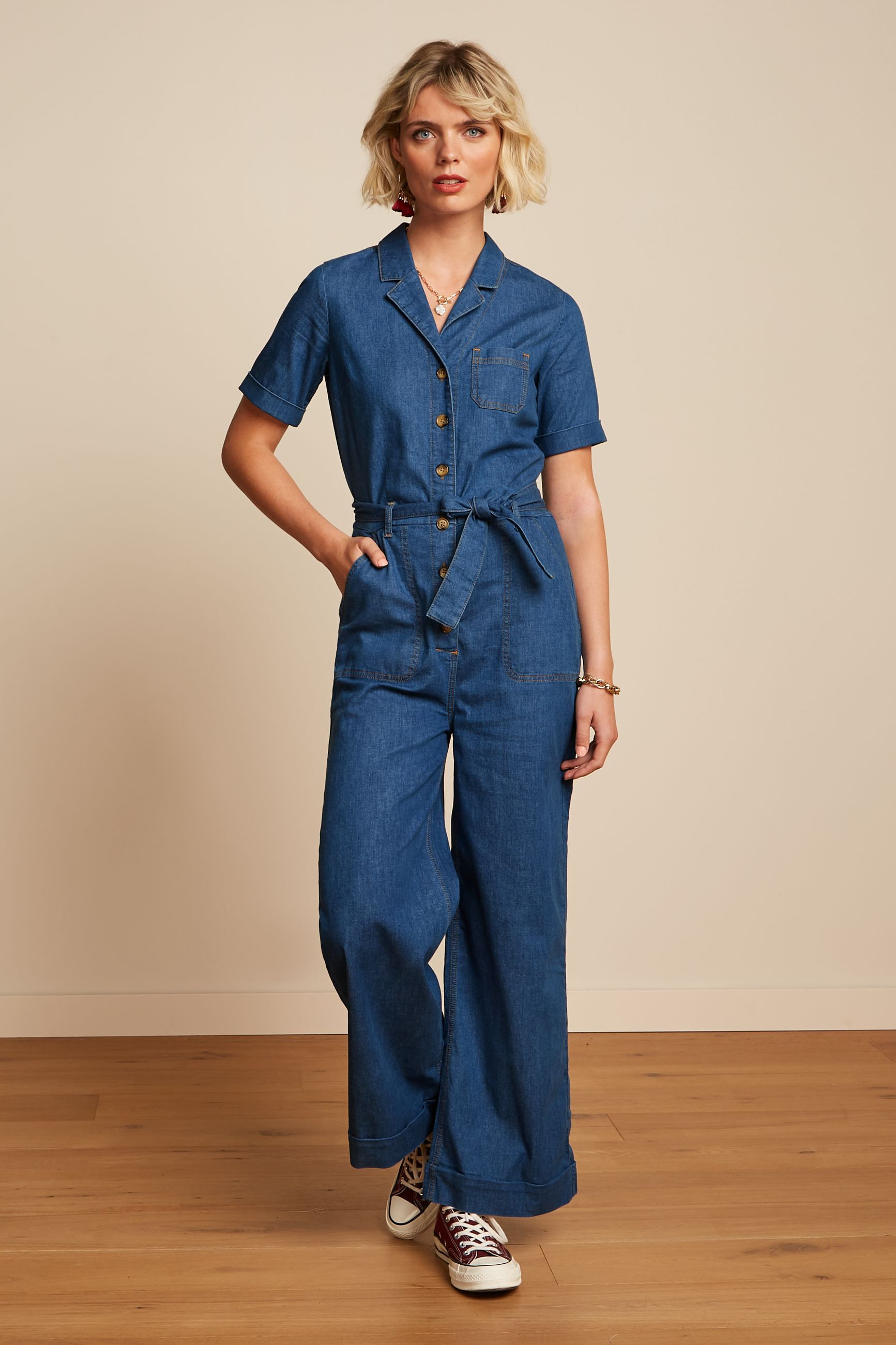 King Louie Gracie Jumpsuit Chambray, Jeans, , Farbe: Denim Blue