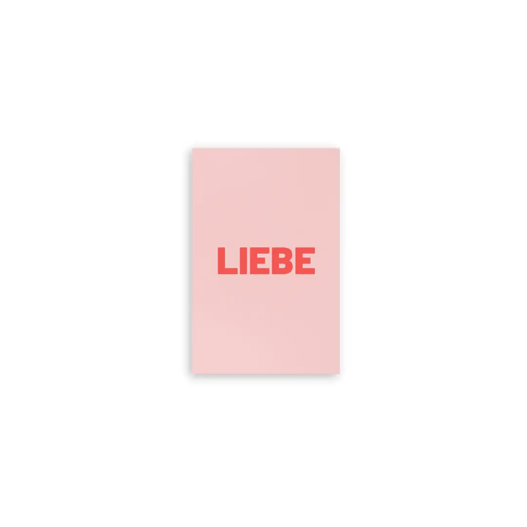 Mini-Postkarte - LIEBE rosa-rot, 85 x 55 mm