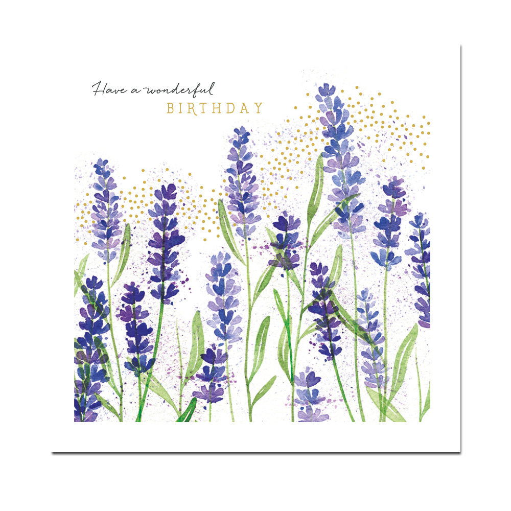 Doppelkarte "Have a wonderful birthday " Lavendel von The Art File 