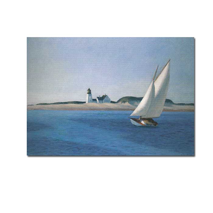 Postkarte Edward Hopper  " The Long Leg, 1935 "  Segelboot, Kunst 