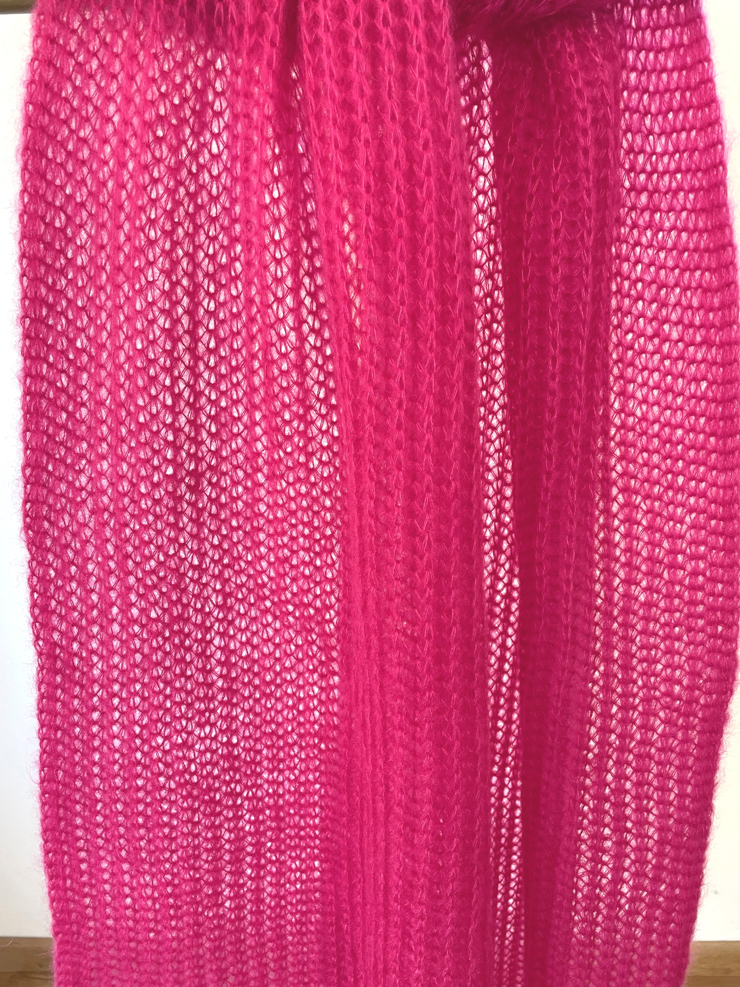 filAMORI Patentschal Uni Fuxia, Mohair/Seide, ca. 40 x 200 cm 