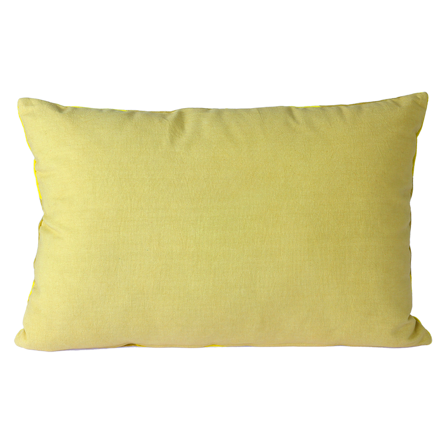 % HKliving Kissen Velvet gestreift gelb/grün 40x60 cm, Samtoptik 