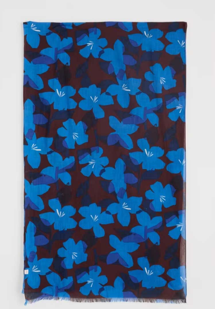 SEASALT CORNWALL Schal May Garland Printed Scarf, Macro Flower Cocoa