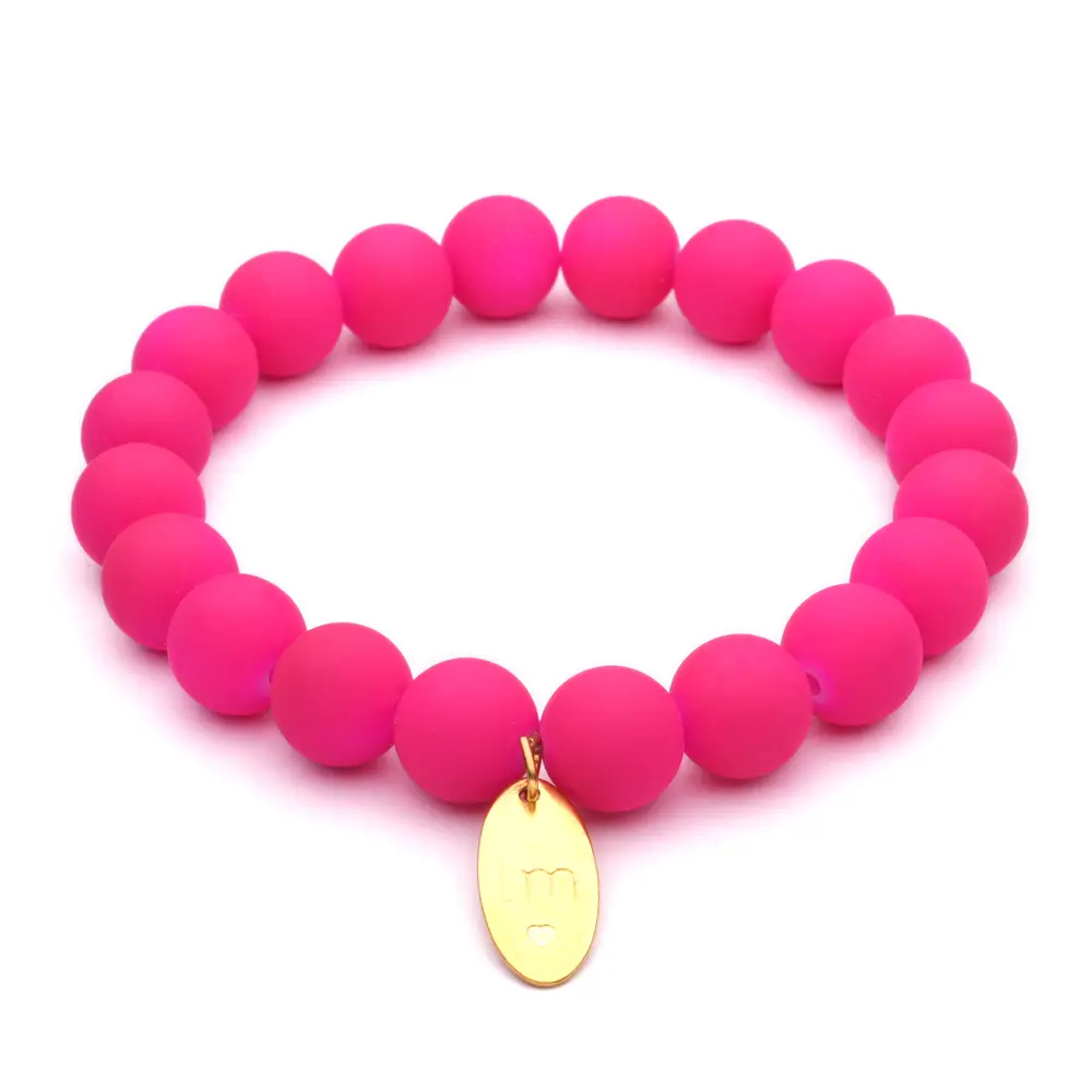 Lot83 LizzyMae Armband Fluor pink 10mm, Modeschmuck