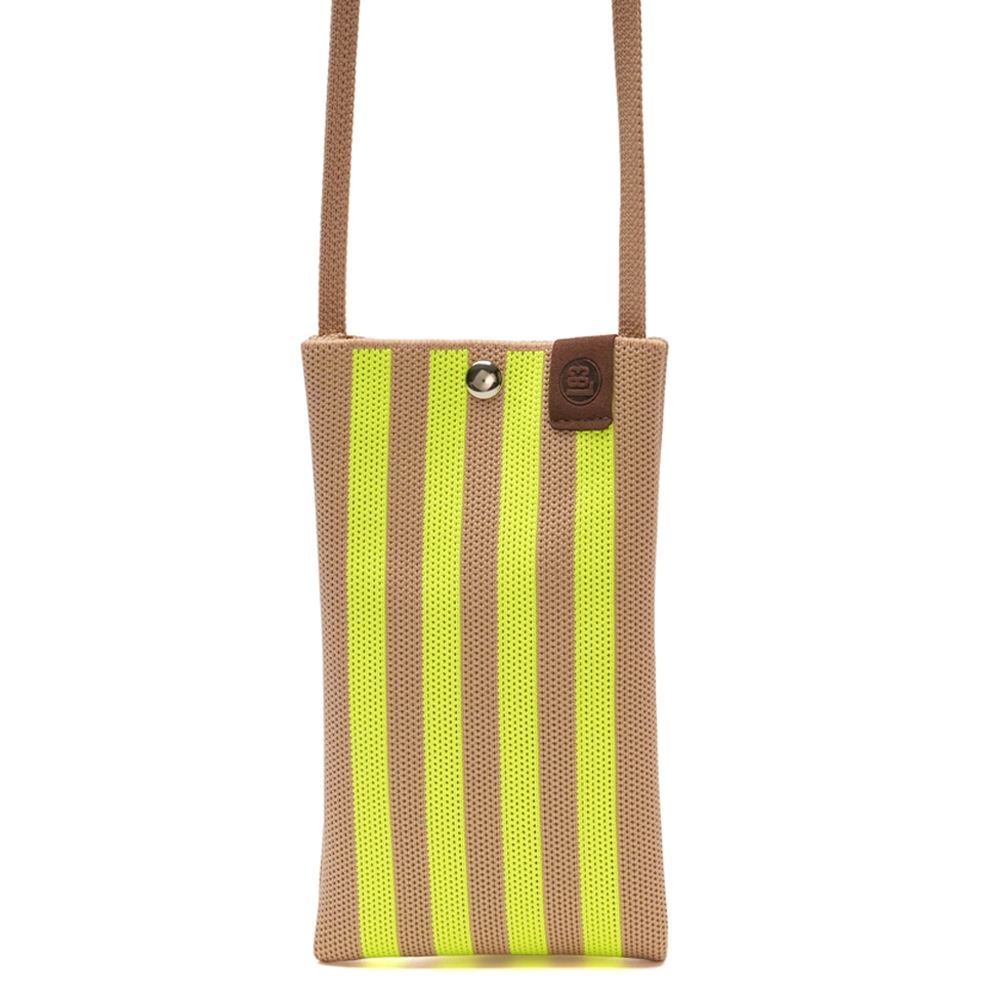 LOT83 Handytasche CHARLIE 02, Streifen Neon Gelb-Beige