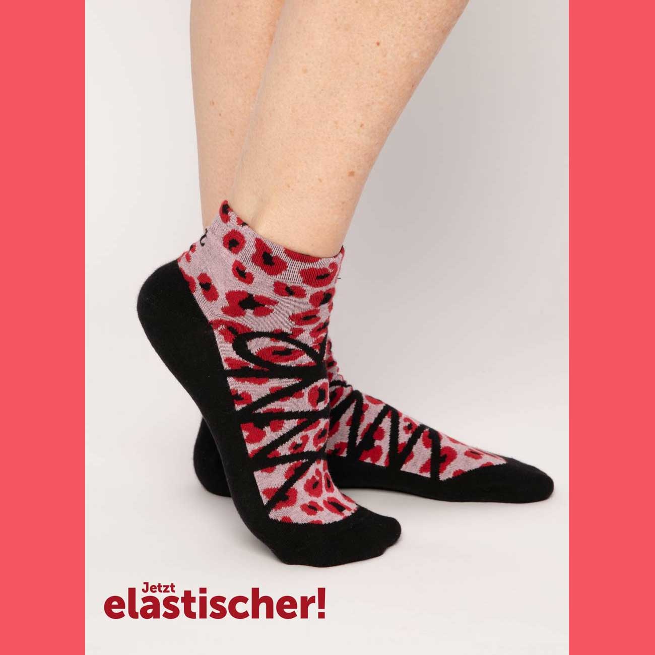 Blutsgeschwister Socken Sensation steps  , One Size ( ca. 38 - 40 ),dancing leopard 