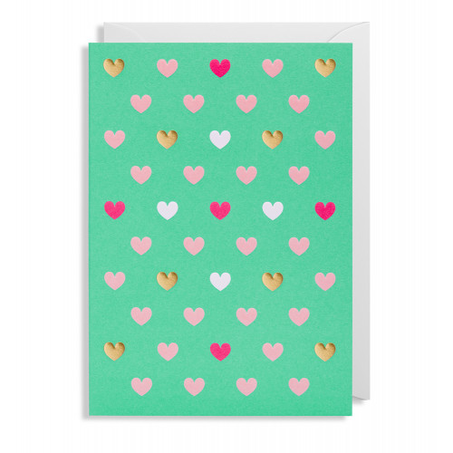 Doppelkarte "Hearts " von POSTCO, gold glänzend  