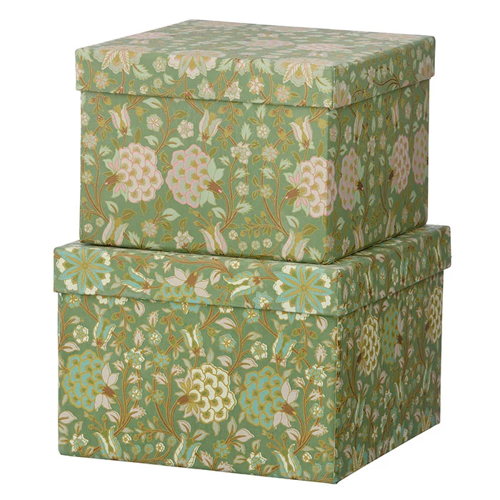 Bungalow Cubic Duo Box M Tara Fern, Quadratische Papierbox 2er Set