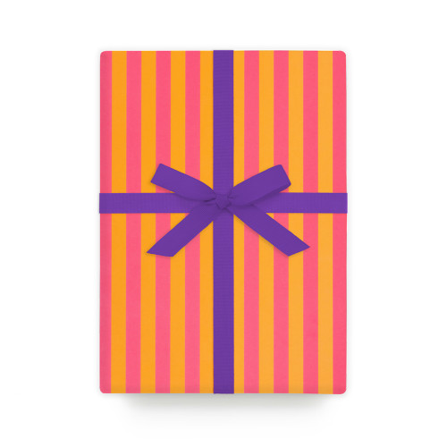 Geschenkpapier Streifen Parasol pink-orange, ca.  50 x 70 cm  