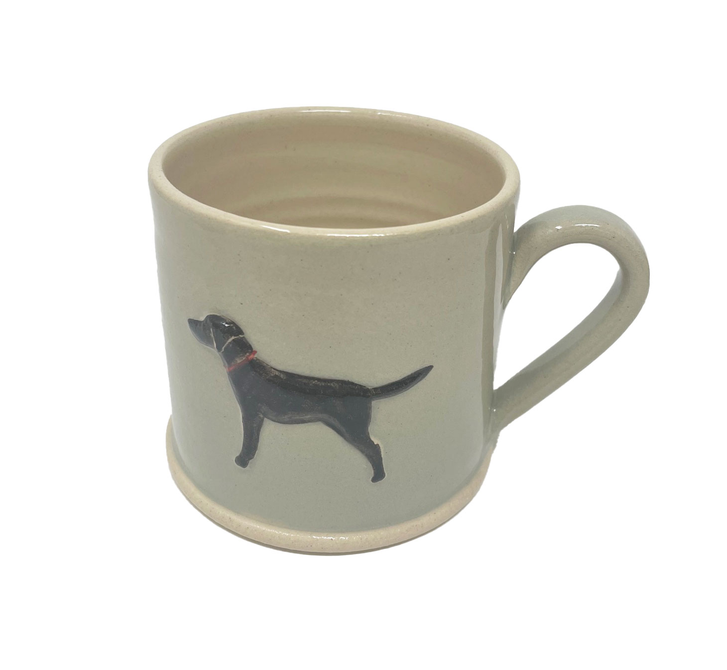 Jane Hogben Becher Hund " Labrador" in der Farbe: Eau de Nil von der Hogben Pottery aus England 
