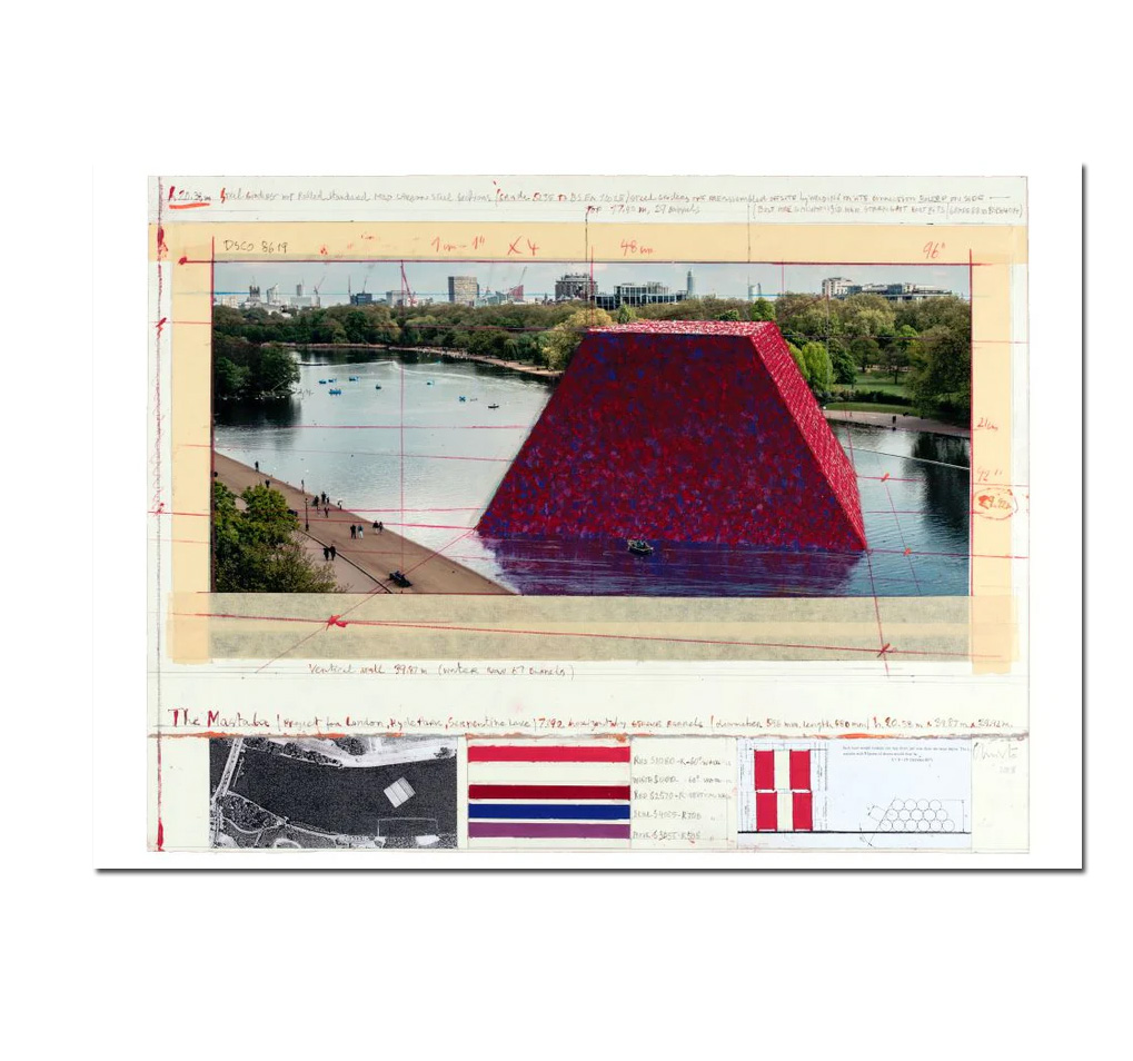 Postkarte Christo "The Mastaba of Abu Dhabi, 2007", Kunst