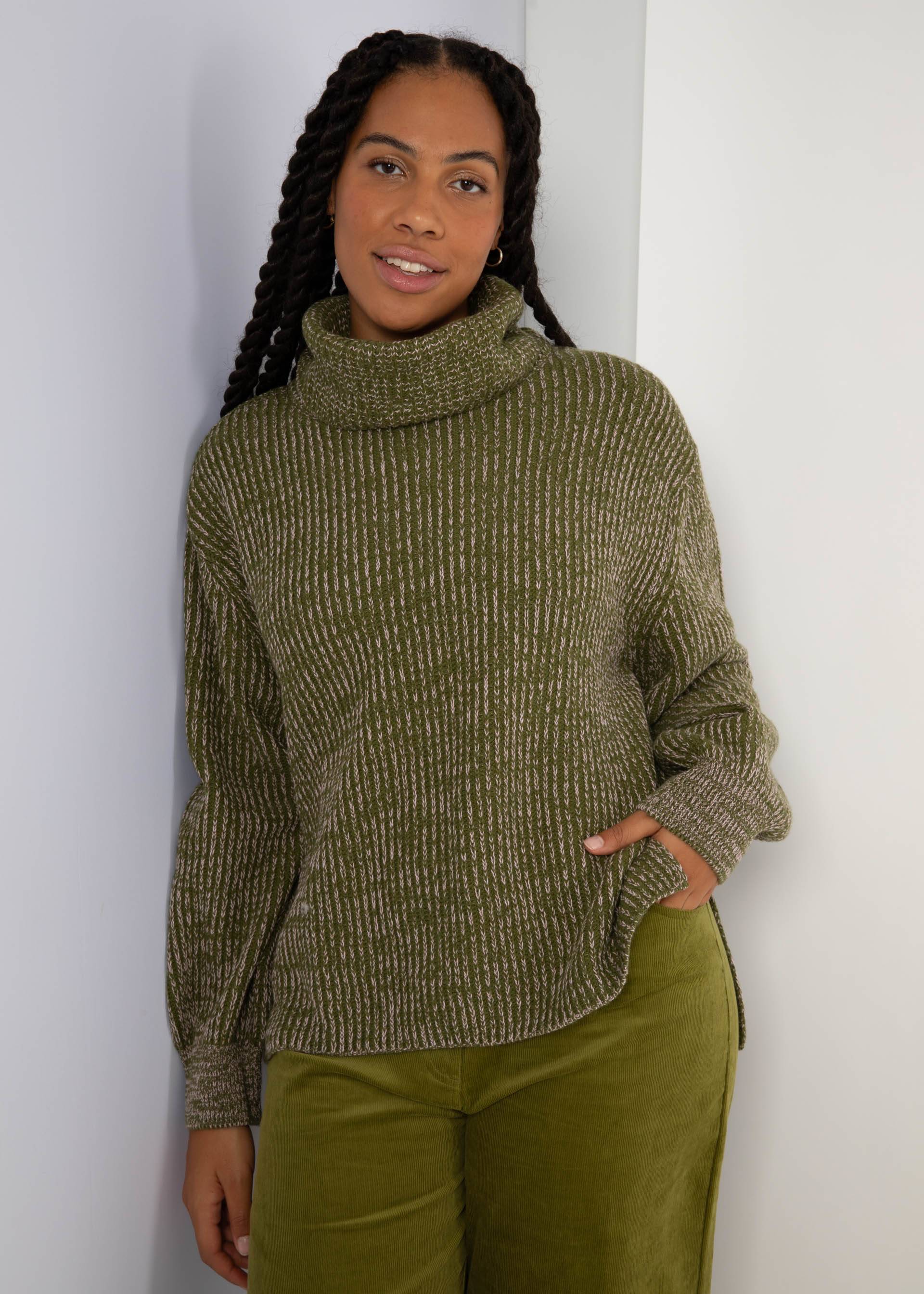 Blutsgeschwister  Winterpullover Heritage Hug - star rain knit green