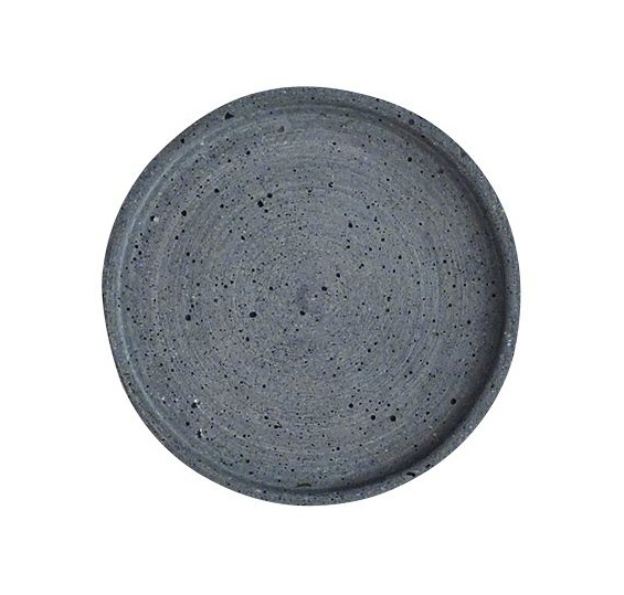 KERZENTELLER RUND D. 13 cm x 1,2 cm Dunkelgrau von Engels Kerzen