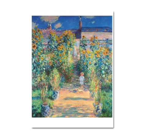 Claude Monet Postkarte Der Garten des Künstlers in Vetheuil, 1880 von Claude Monet , Kunst