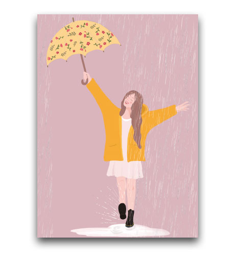 Postkarte Rainy Day von Toni Starck , Regen