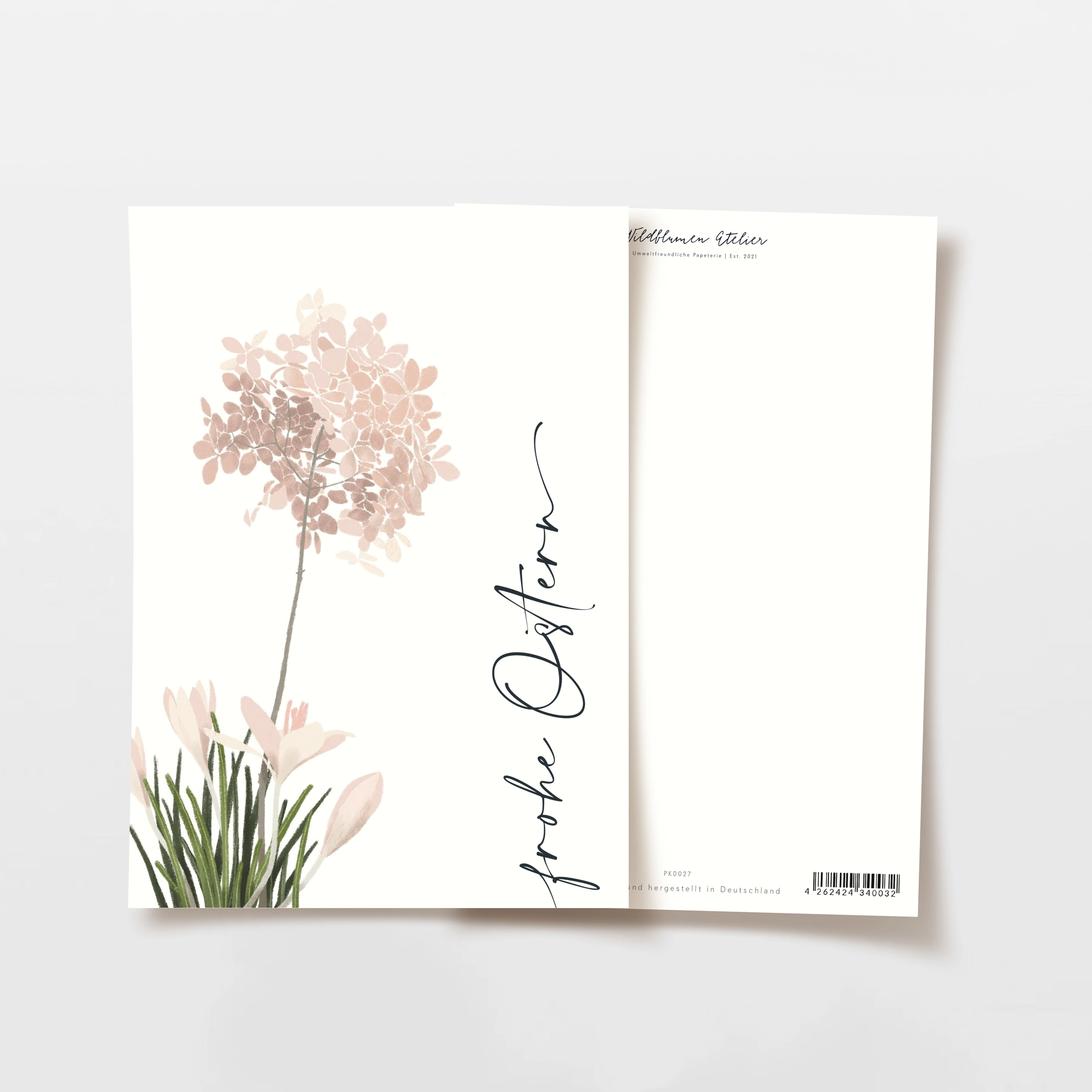 Postkarte Frohe Ostern Frühlingsblumen vom Wildblumen Atelier