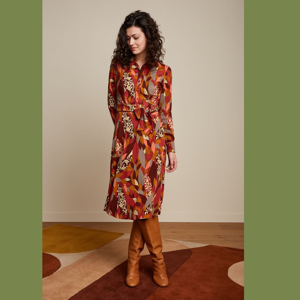 King Louie Kleid Sheeva Dress Temple, Farbe: Mineral Red King Louie Kleid Sheeva Dress Temple, Farbe: Mineral Red
