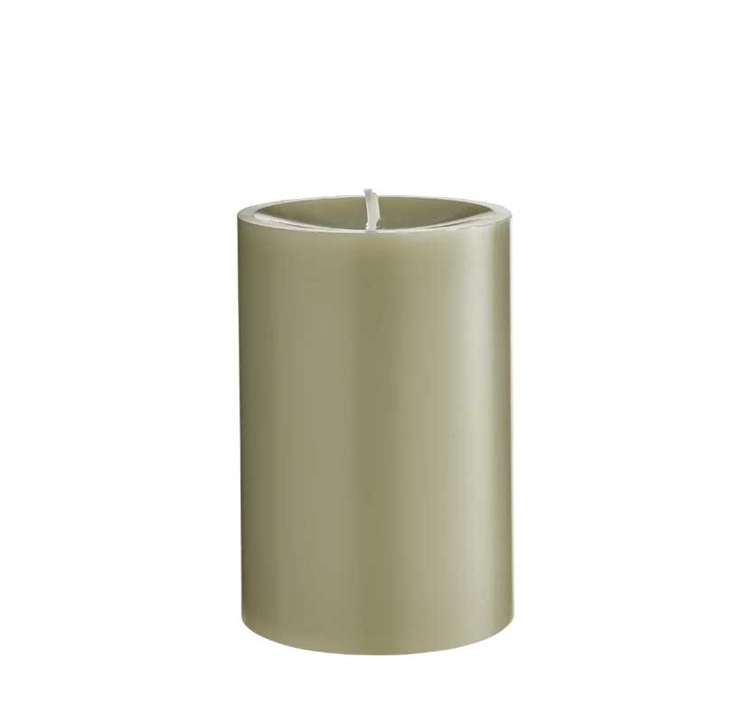 Engels Kerzen, Gegossene Stumpenkerze, D. 8 cm x 12 cm, Farbe: Flechte