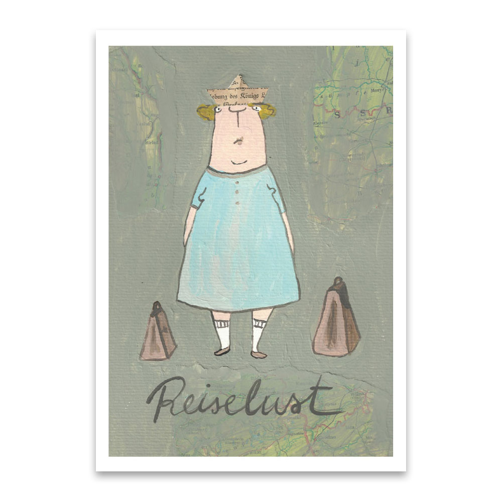 Postkarte kittiekatstudio "Reiselust " von kittiekatstudio
