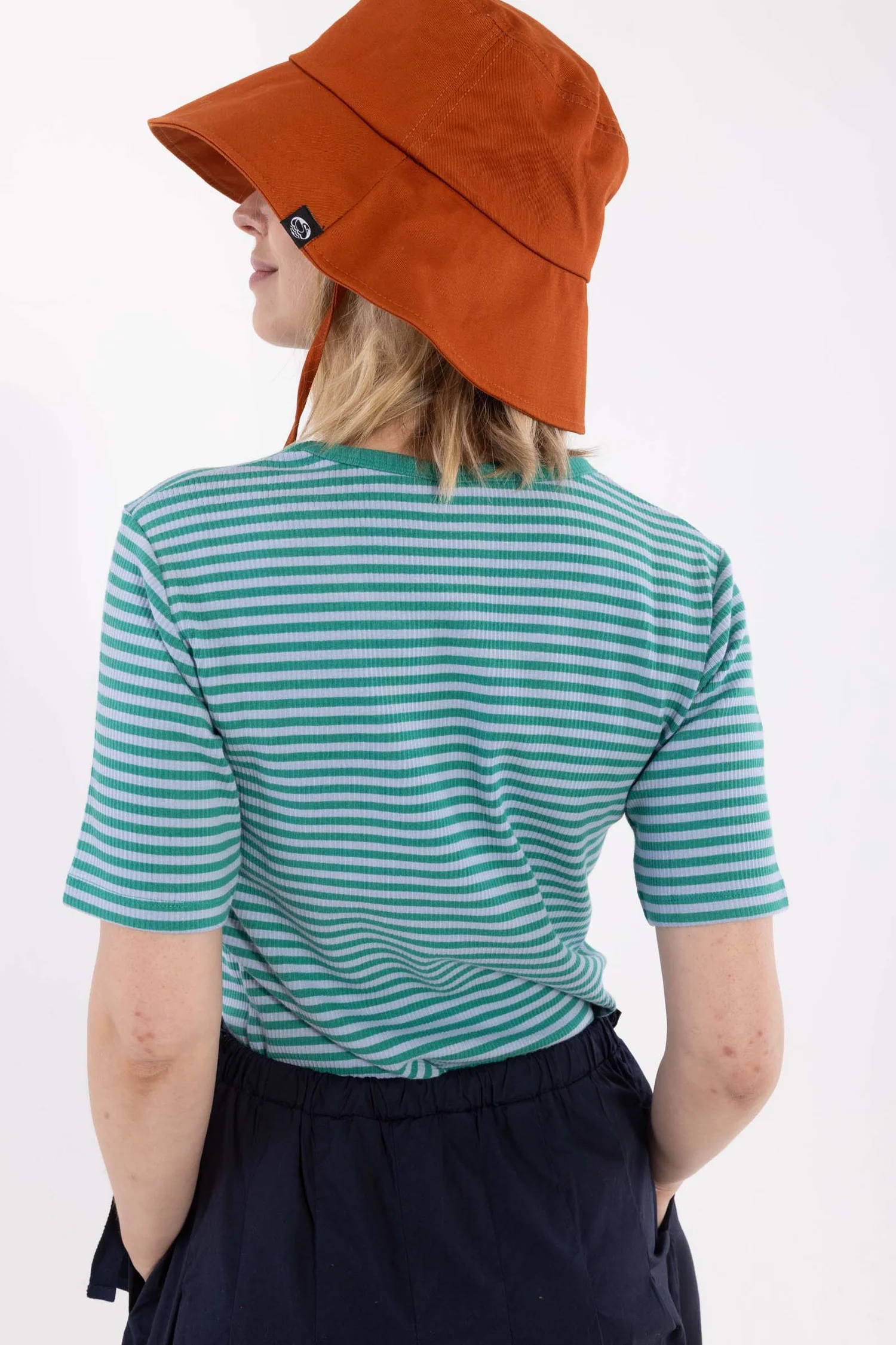 Danefae Danerolemodel Ribbing Tee Cold Sky/Teal Lake, T-Shirt gerippt, Streifen   