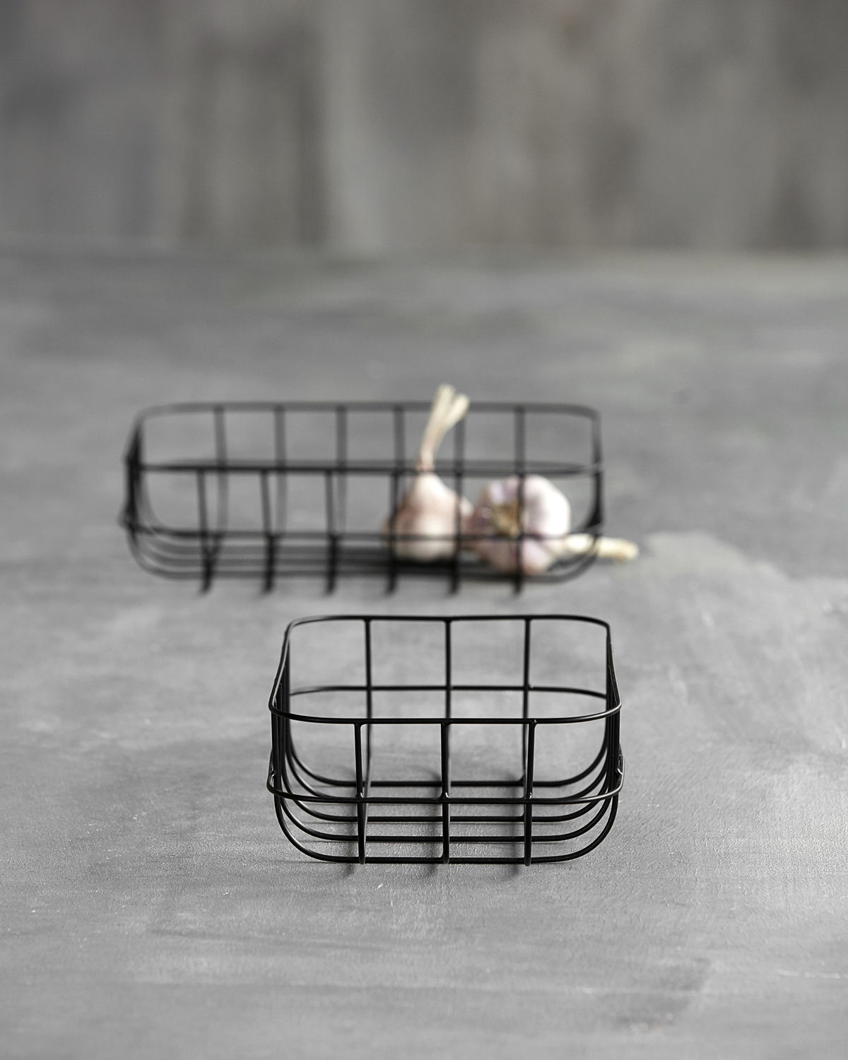 Korb  Simply, Größe S,  Schwarz, l: 24 cm, w: 16 cm, h: 8 cm von house doctor