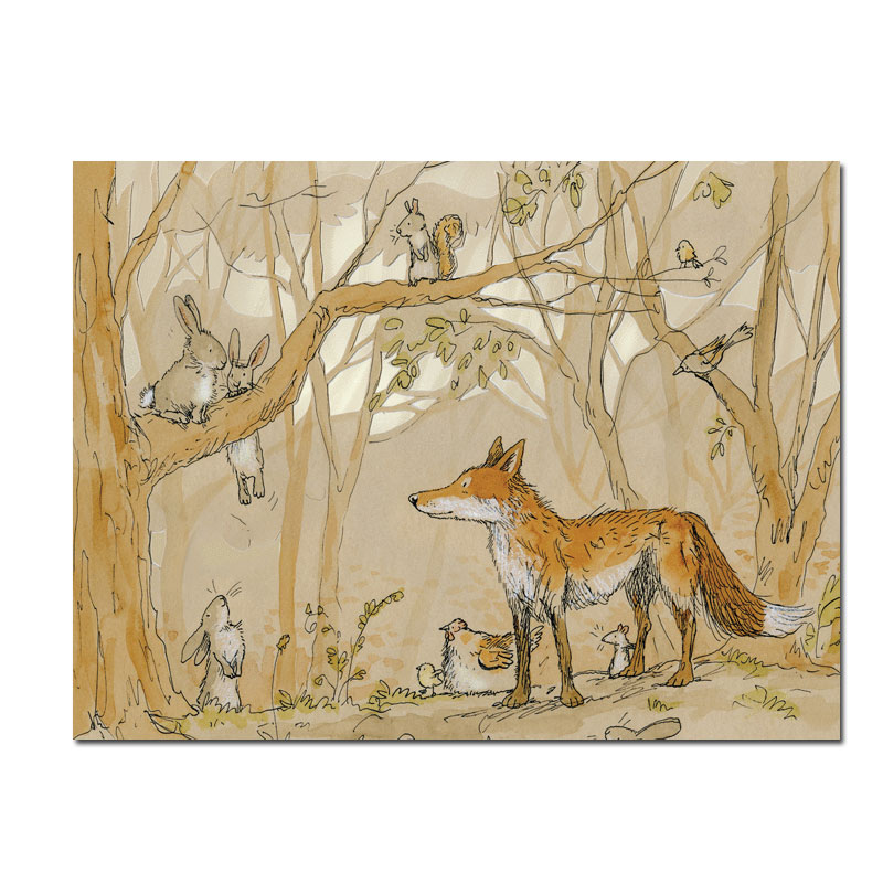 Two Bad Mice Doppelkarte"The Glade" Die Lichtung von Two Bad Mice aus England von Anita Jeram, Fuchs