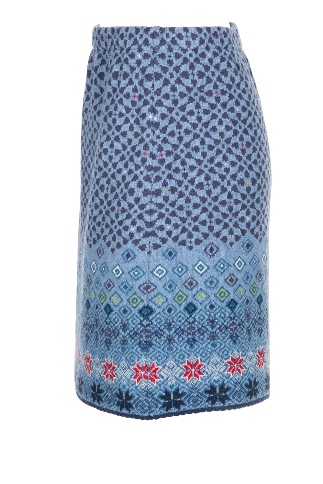 DUNQUE Jacquard-Rock" LARA" GOTS , Farbe blau-bunt, Made in Germany
