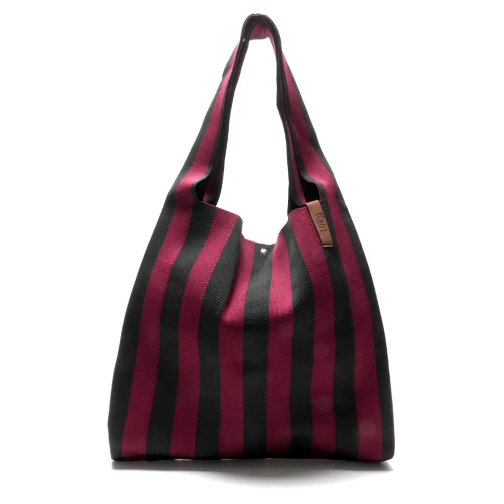 LOT83 Shopper Lois 20, Streifen Burgund Schwarz, ca.  45 x 35 cm  