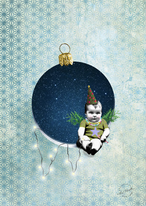 Postkarte La Tack Weihnachten "Sternenloch" von La Tack