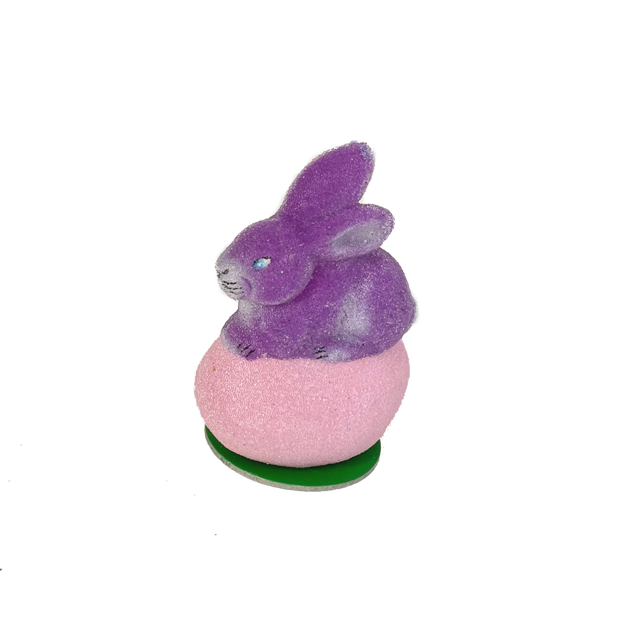 Ino Schaller Hase auf Ei geperlt, violett/rosa,  Nostalgie Osterhase von Ino Schaller, Ostern, ca. 10 cm 