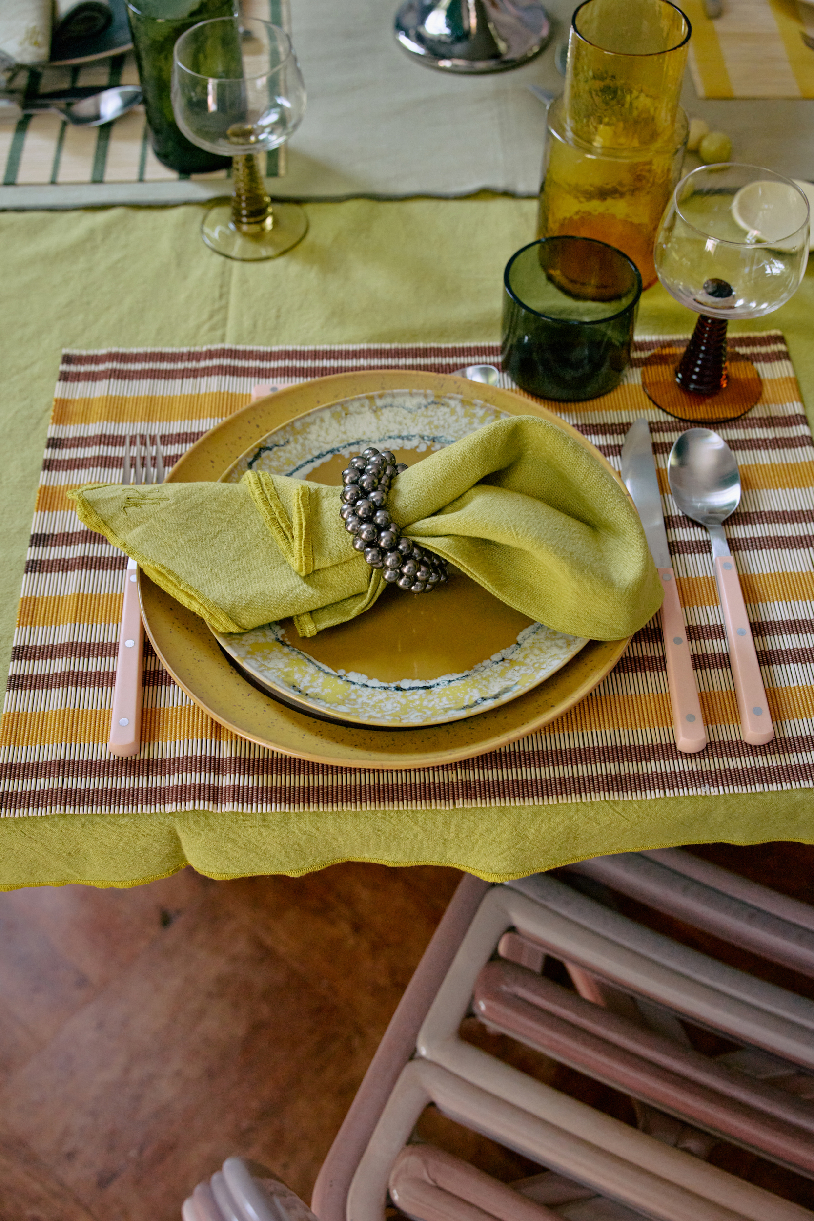 HKliving Tischset Bambus LEMON, bamboo placemat