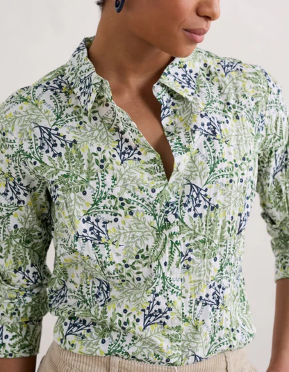 SEASALT CORNWALL Larissa Shirt-Pressed Fern Chalk