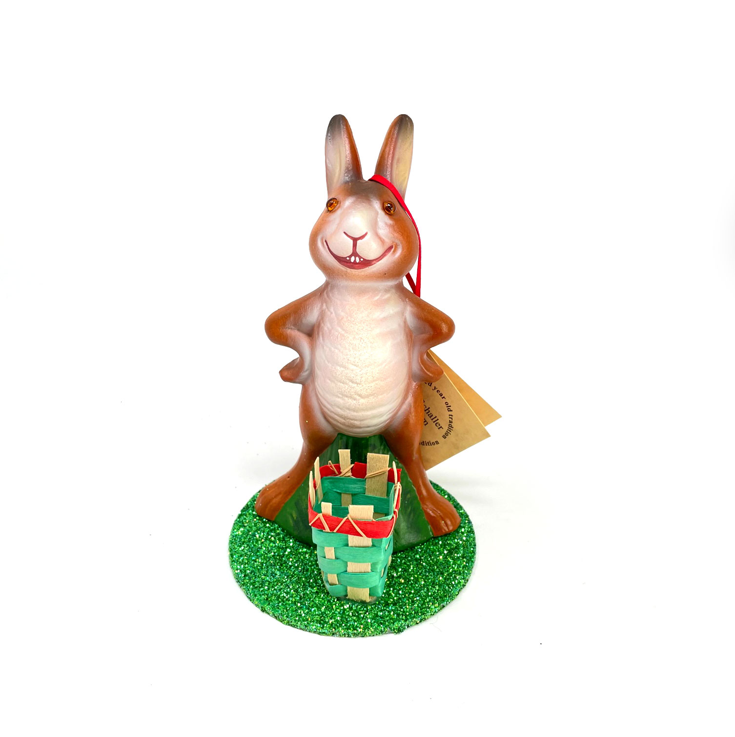 Ino Schaller Hase mit Korb vorne, Nostalgie Osterhase von Ino Schaller , Ostern, ca. 15 cm 