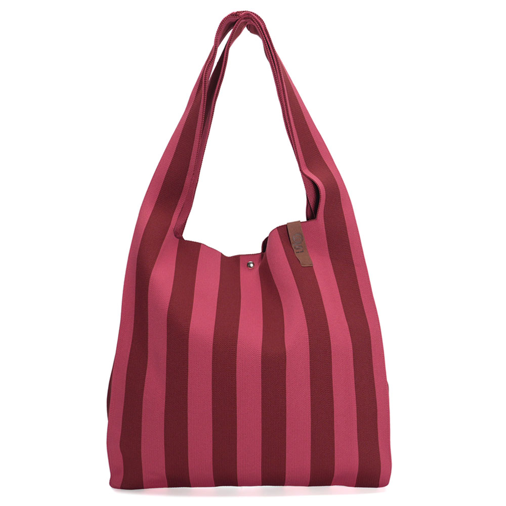 LOT83 Shopper Lois 125, Streifen Bordeaux, ca.  45 x 35 cm