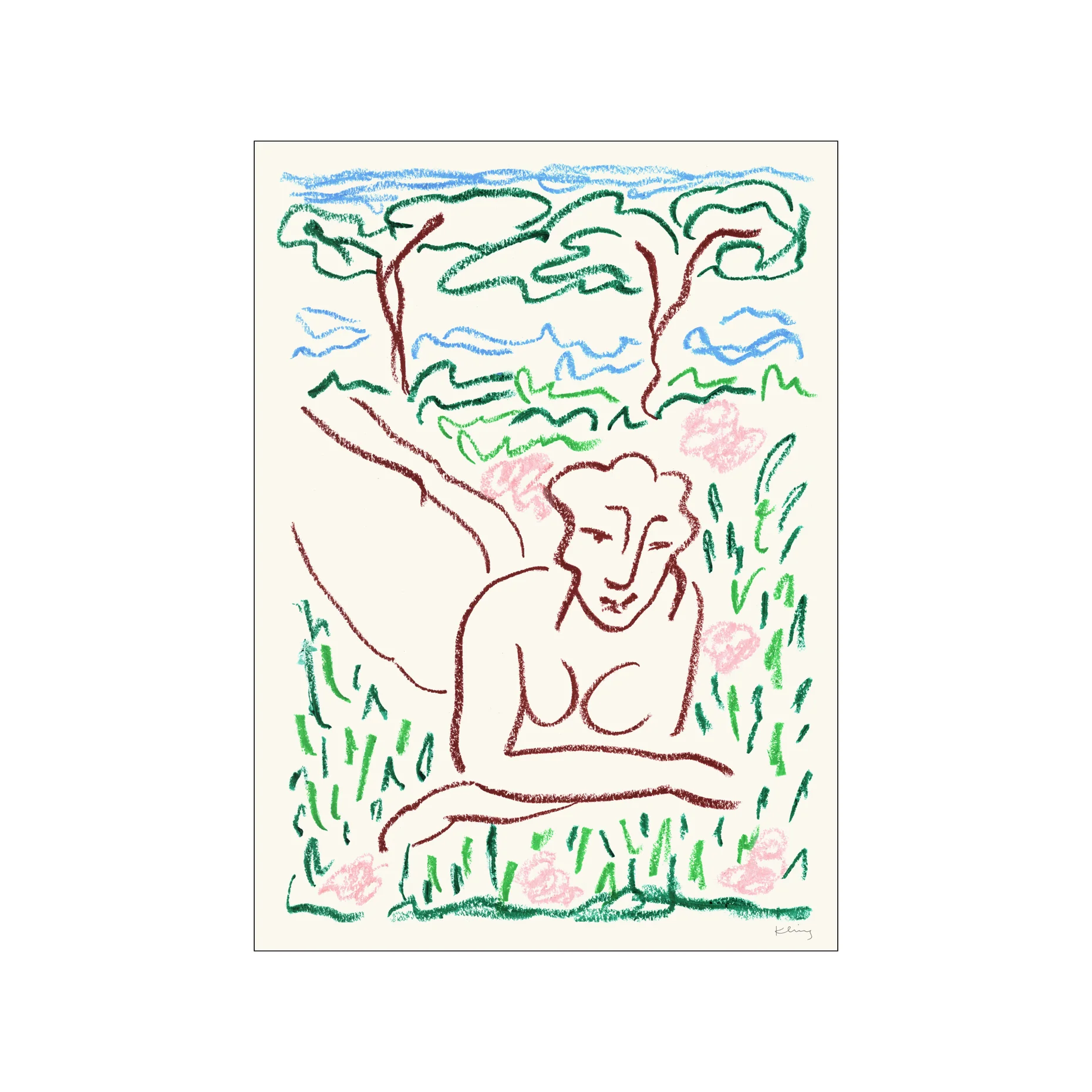Kunstdruck A4 "Woman in Grass"