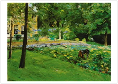 Max Liebermann Postkarte "Kohlfeld am Wannsee, 1917" von Max Liebermann, Kunst