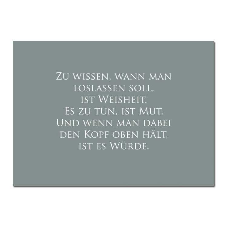 Wunderwort Postkarte "Weisheit und Mut und Würde…"