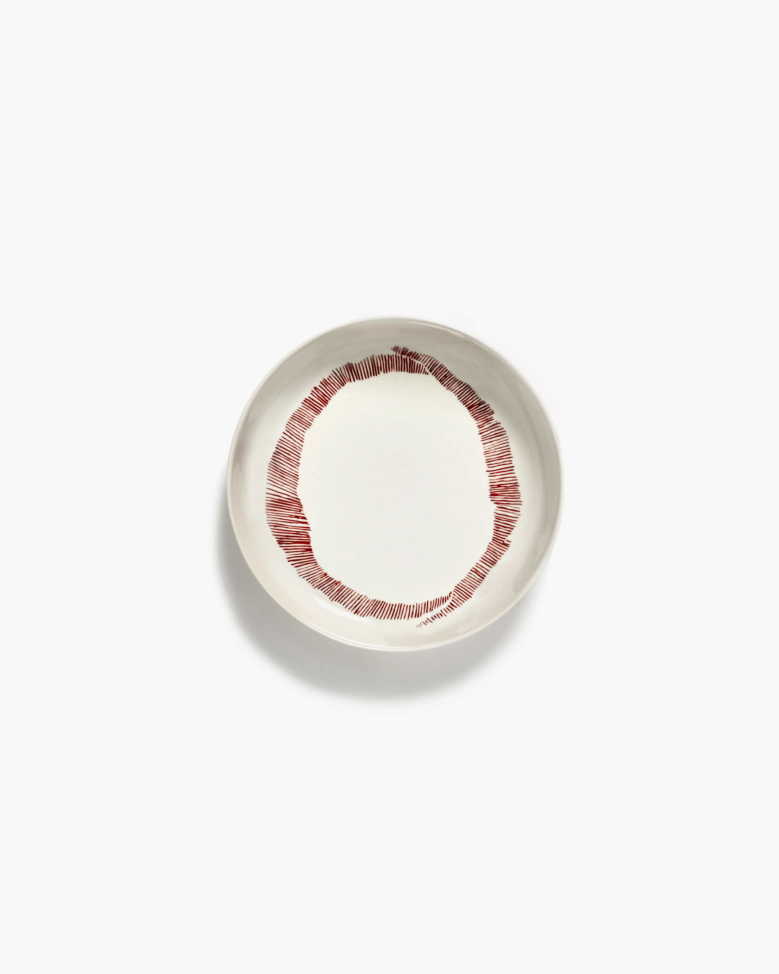 Ottolenghi Tiefer Teller Weiß, white - red stripes , Paprika, Feast, D. 22 cm   
