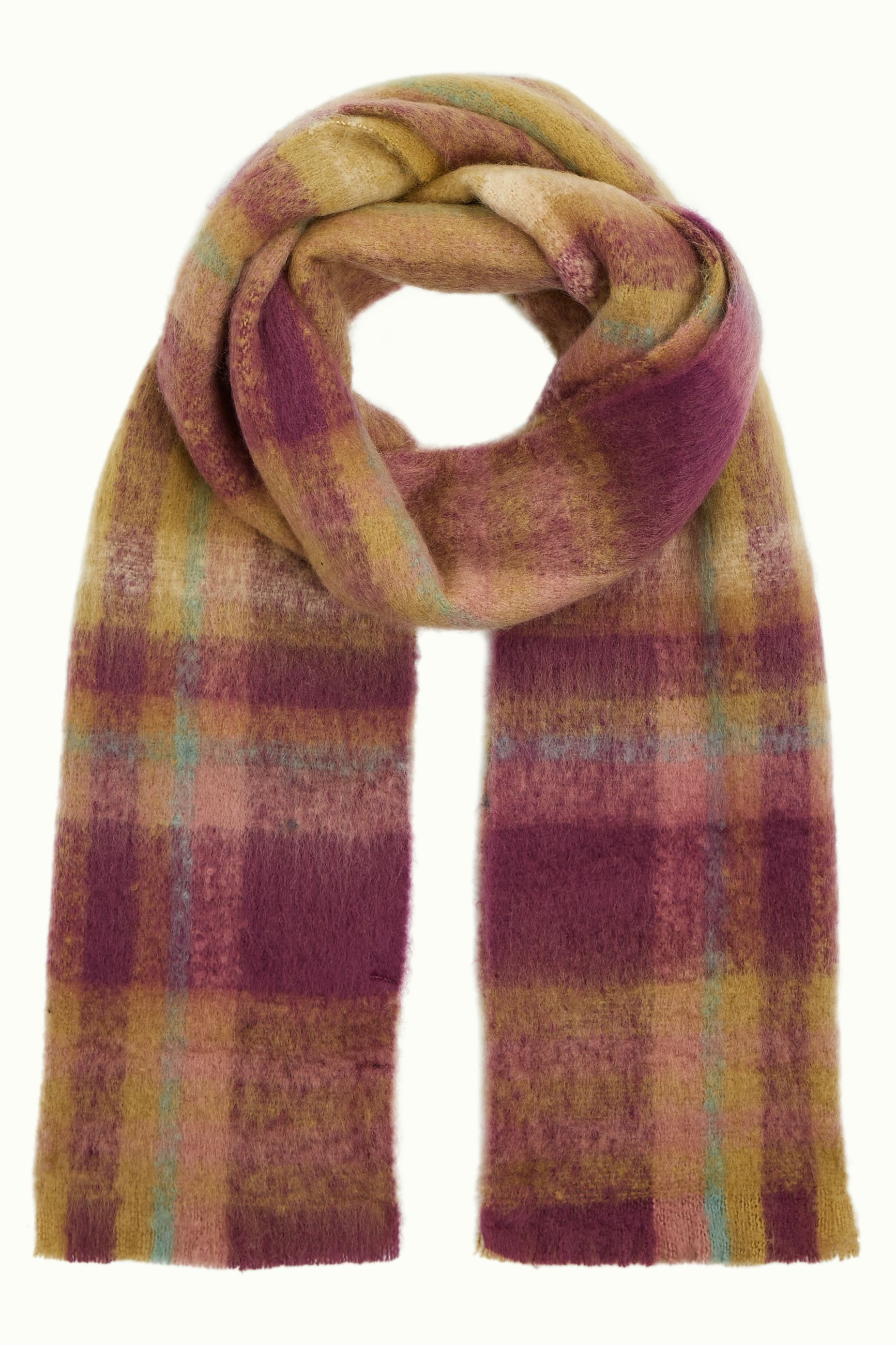 King Louie Schal Check, Scarf Check, Farbe: Chartreuse Yellow