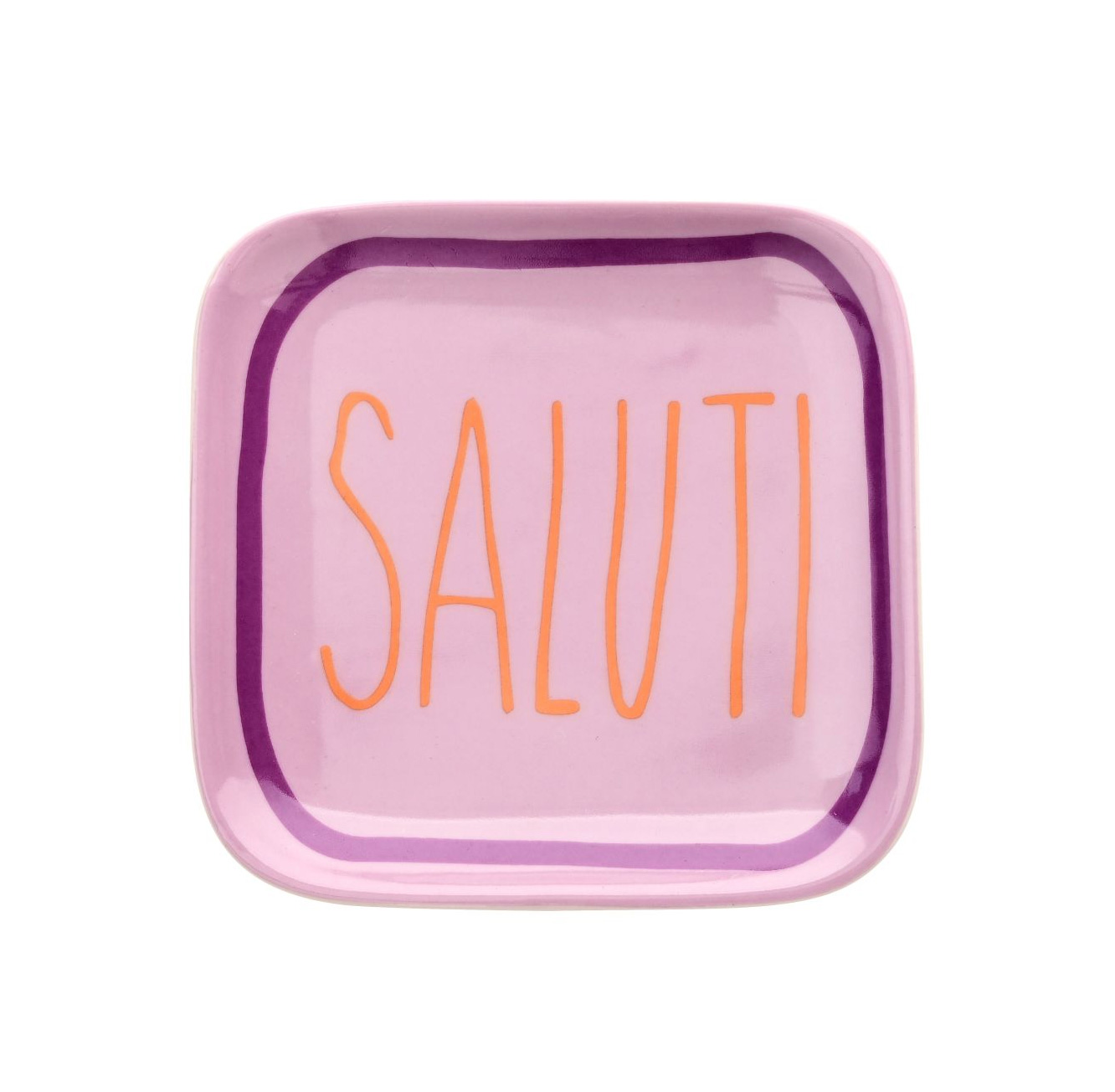Love Plates, Deko-Teller S, Porzellan, Motiv: Saluti, flieder, ca. 11 x 11 cm