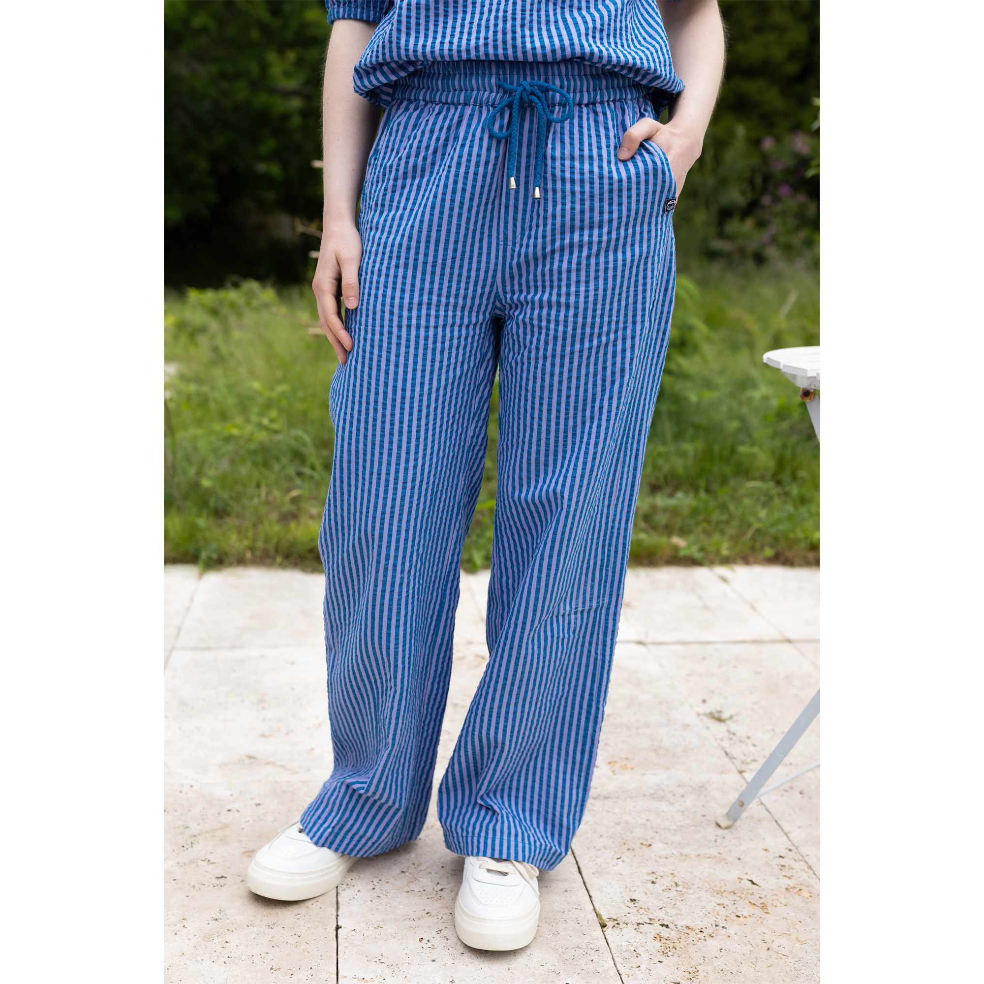 % Danefae Danenynne Seersucker Sommerhose Warm Blue/Light Lilac Hose