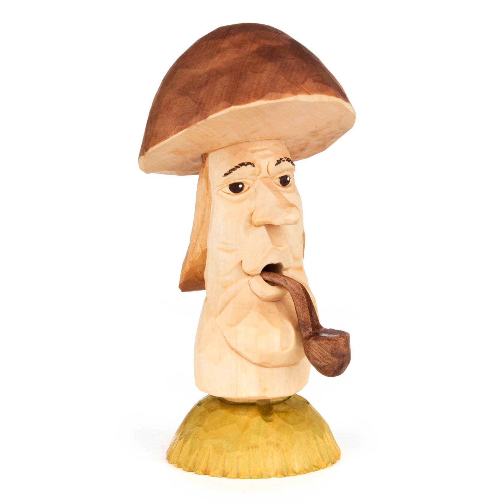 Räucherpilz Braunkappe, geschnitzt aus dem Erzgebirge ♥ Höhe ca. 17 cm