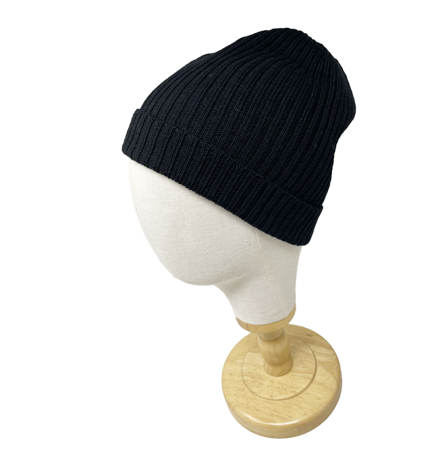 McKernan Mütze "FINE SOLID HAT" BLACK, Wollmütze, 100% Wolle , Feinstrick