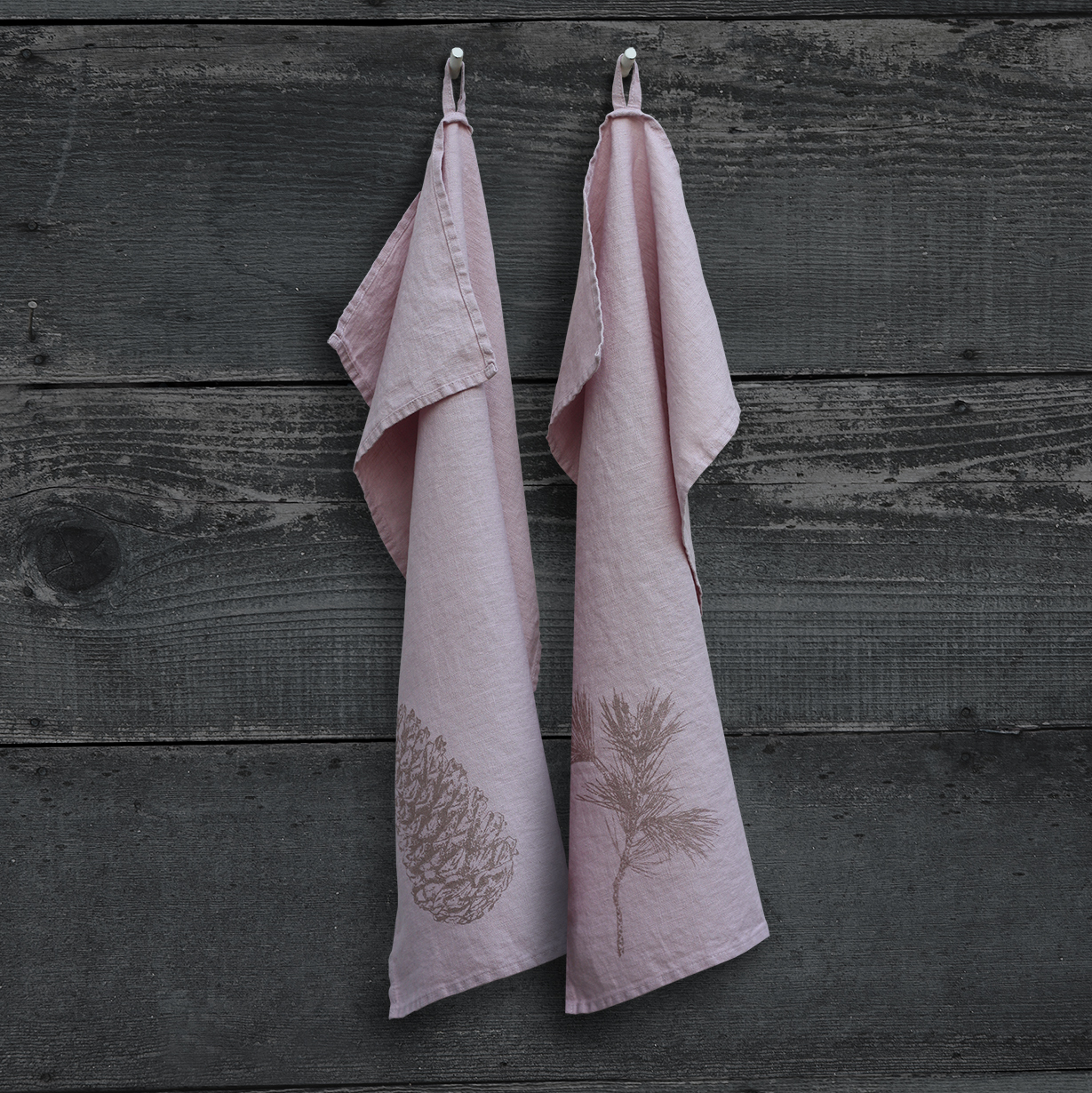 Frohstoff Geschirrtuch Leinen Rosa Zapfen, roségold Frohstoff Geschirrtuch Leinen Rosa Zapfen, roségold